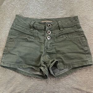 Button up denim shorts